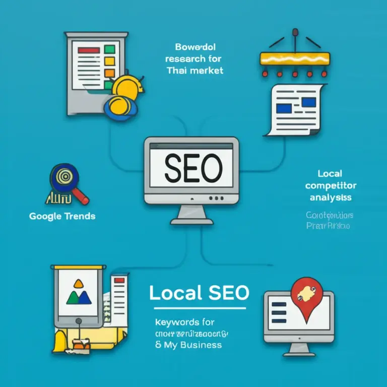วิธีวิจัยคำค้นหาเชิงท้องถิ่นสำหรับตลาดไทย: เทคนิคหา long-tail keywords, การใช้ Google Trends/Google My Business และการวิเคราะห์คู่แข่งท้องถิ่น