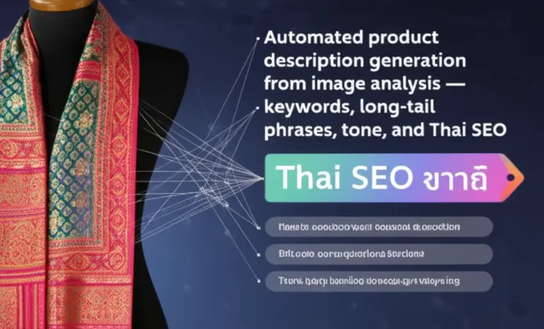 เทคนิคการเขียนคำบรรยายสินค้าอัตโนมัติจากผลลายภาพ (keywords, long-tail, tone และภาษาไทยแบบ SEO)