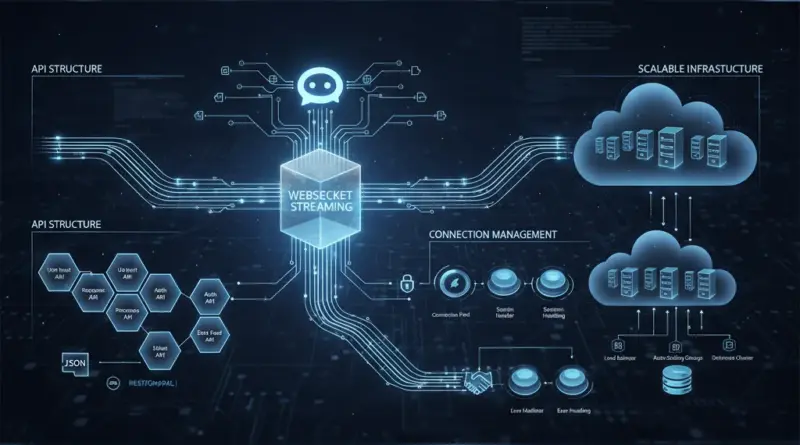 การออกแบบสถาปัตยกรรมแชตบอทที่รองรับ WebSocket Streaming: API, การจัดการการเชื่อมต่อ และการปรับขนาด