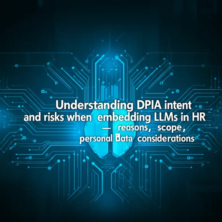 ทำความเข้าใจเจตนาของการทำ DPIA และความเสี่ยงเฉพาะเมื่อฝัง LLM ใน HR (เหตุผล ขอบเขต ข้อมูลส่วนบุคคล)