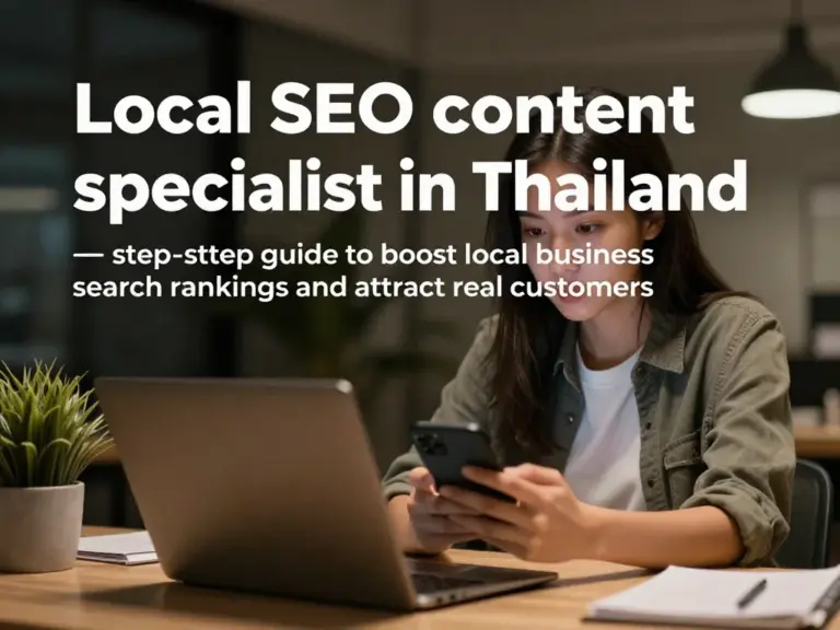 Local SEO Content Specialist ในไทย: คู่มือครบขั้นตอนเพื่อเพิ่มอันดับธุรกิจท้องถิ่นบนเสิร์ช (และได้ลูกค้าจริง)