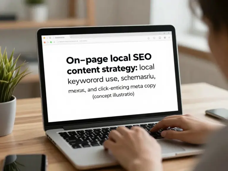 กลยุทธ์คอนเทนต์บนหน้า (On-page) สำหรับ Local SEO: การใช้คีย์เวิร์ดเชิงท้องถิ่น, Schema, และการเขียนเมตาให้ดึงคลิก
