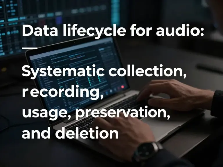 การออกแบบวงจรชีวิตข้อมูลเสียง (Data Lifecycle) — เก็บ บันทึก ใช้งาน เก็บรักษา และลบอย่างเป็นระบบ