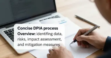 ขั้นตอนสรุปของ DPIA แบบย่อ: การระบุข้อมูล ความเสี่ยง การประเมินผลกระทบ และมาตรการบรรเทา
