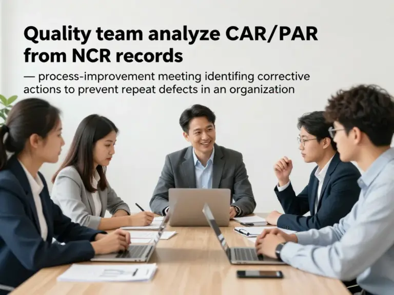 ฝ่ายคุณภาพวิเคราะห์ CAR/PAR จากบันทึก NCR: แนวทางแก้ไขเชิงกระบวนการเพื่อป้องกันข้อบกพร่องซ้ำในองค์กร