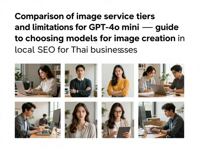เทียบค่าบริการและข้อจำกัดภาพ: GPT-4o mini — คู่มือเลือกใช้โมเดลสำหรับงานสร้างภาพในงาน Local SEO ของธุรกิจในไทย