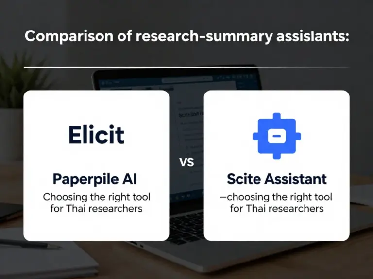 เปรียบเทียบผู้ช่วยสรุปงานวิจัย: Elicit vs Paperpile AI vs Scite Assistant — เลือกเครื่องมือที่ใช่สำหรับนักวิจัยไทย