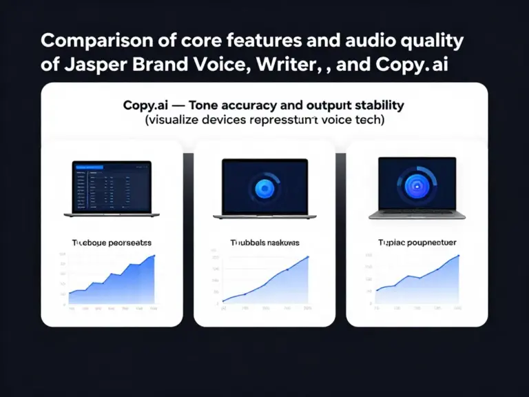 เปรียบเทียบฟีเจอร์หลักและคุณภาพเสียงแบรนด์ของ Jasper Brand Voice, Writer และ Copy.ai (ความแม่นยำในการจับโทน เสถียรภาพของผลลัพธ์)