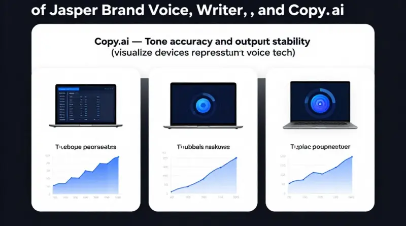 เปรียบเทียบฟีเจอร์หลักและคุณภาพเสียงแบรนด์ของ Jasper Brand Voice, Writer และ Copy.ai (ความแม่นยำในการจับโทน เสถียรภาพของผลลัพธ์)
