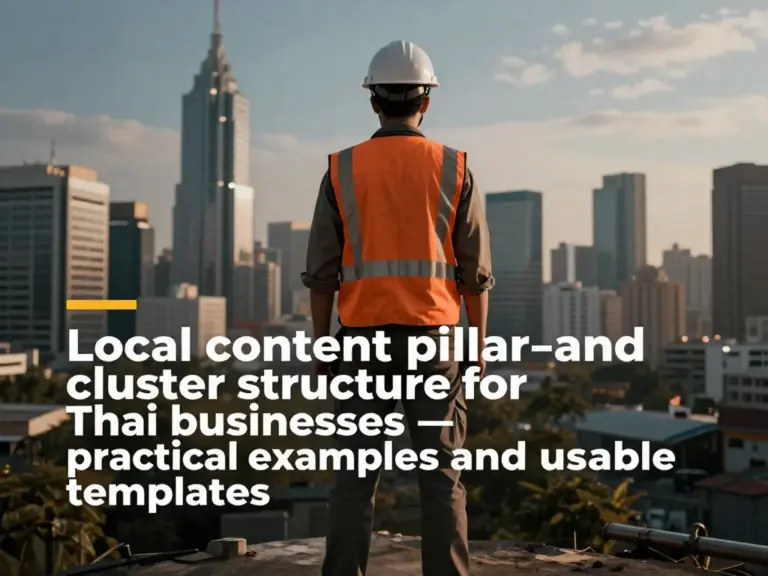 โครงสร้างคอนเทนต์ท้องถิ่น (Pillar & Cluster) สำหรับธุรกิจไทย: ตัวอย่างและเทมเพลตที่ใช้ได้จริง