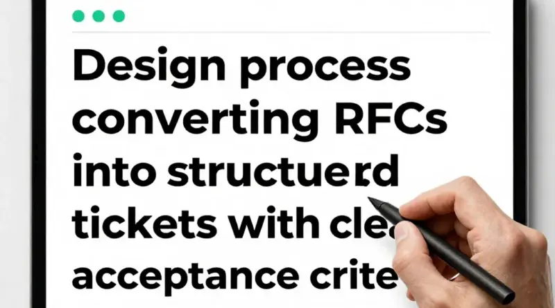 กระบวนการออกแบบระบบแปลง RFC ให้เป็น Tickets พร้อมโครงสร้าง Acceptance Criteria ที่ชัดเจน