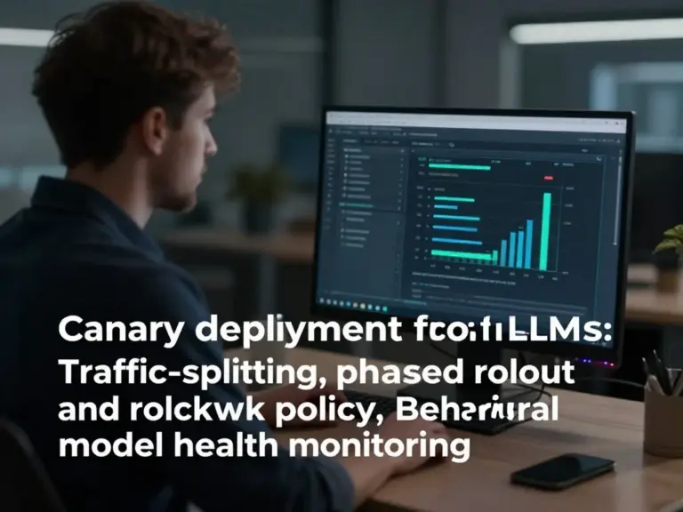 กลยุทธ์ Canary Deployment สำหรับ LLM: การกำหนด traffic split, rollout strategy, rollback policy, และการตรวจสอบสุขภาพโมเดลแบบเชิงพฤติกรรม