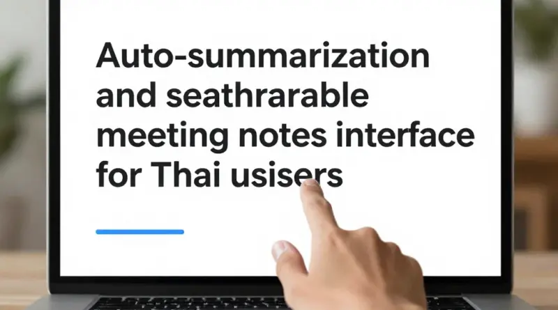 การจัดการสรุปอัตโนมัติ (auto-summarization) และการค้นหาข้อมูลจากบันทึกประชุมสำหรับผู้ใช้ไทย
