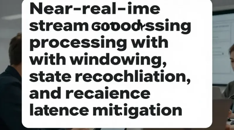 การประมวลผล near-real-time และการรักษาความสอดคล้องของสถานะ: เทคนิคการสตรีม, windowing, state reconciliation และการแก้ปัญหา latency