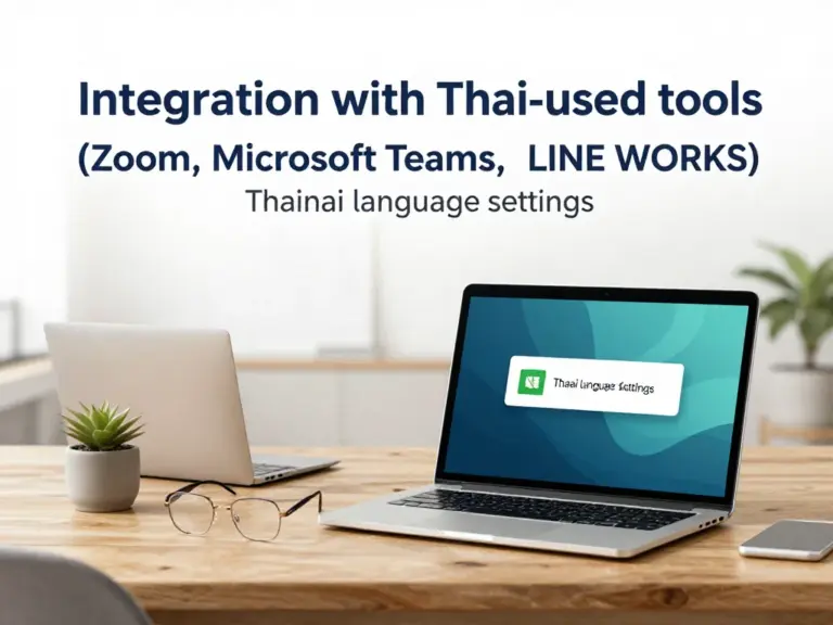 การผสานรวมกับเครื่องมือที่ใช้ในไทย (Zoom, Microsoft Teams, LINE WORKS) และการตั้งค่าภาษาไทย