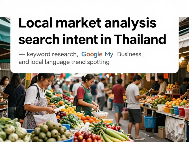 การวิเคราะห์ตลาดท้องถิ่นและค้นหา Search Intent ในไทย: วิธีวิจัยคีย์เวิร์ดท้องถิ่น การใช้ Google My Business และการจับเทรนด์ภาษาท้องถิ่น