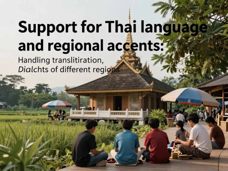 การสนับสนุนภาษาไทยและสำเนียงท้องถิ่น: ความสามารถในการจัดการคำทับศัพท์ คำย่อ และสำเนียงภาคต่างๆ ของแต่ละบริการ