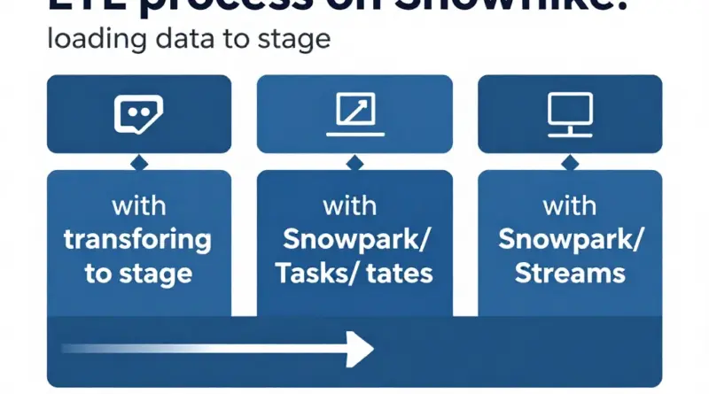 ขั้นตอน ETL บน Snowflake: การโหลดข้อมูลลง Stage, แปลงด้วย Snowpark/Tasks/Streams, และการจัดเก็บในตาราง/Time Travel/Clustering