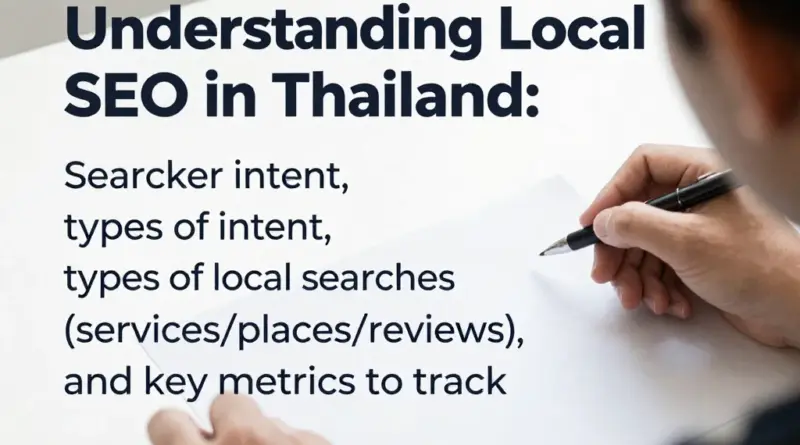 ทำความเข้าใจ Local SEO ในบริบทไทย: เจตนาผู้ค้นหา ประเภทการค้นหา (ค้นหาการบริการ/สถานที่/รีวิว) และตัวชี้วัดสำคัญที่ควรติดตาม