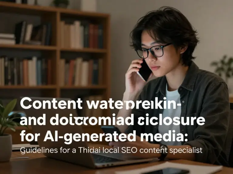 นโยบาย Content Watermarking และ Disclosure เมื่อใช้ AI สร้างสื่อ: แนวทางปฏิบัติสำหรับ Local SEO Content Specialist ในไทย