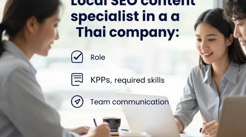 บทบาทและความคาดหวังของ Local SEO Content Specialist ในองค์กรไทย: เป้าหมาย KPI ทักษะที่ต้องมี และการสื่อสารกับทีม