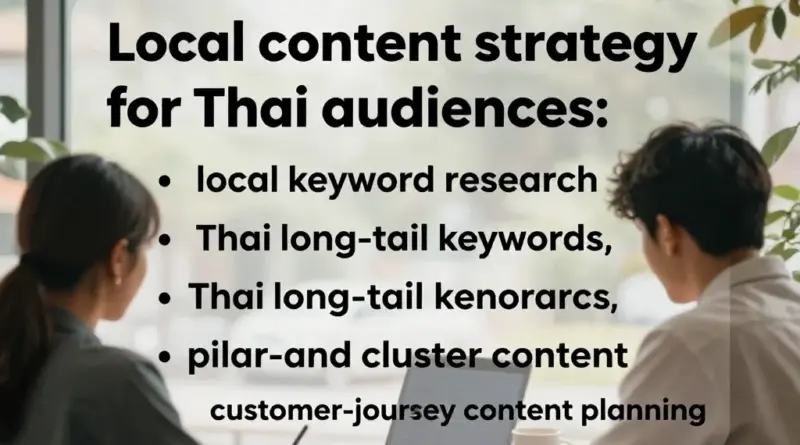 วางกลยุทธ์คอนเทนต์ท้องถิ่นที่ได้ผล: การวิจัยคีย์เวิร์ดเชิงพื้นที่ ใช้ long-tail keywords ภาษาไทยและท้องถิ่น การสร้าง pillar & cluster content และการทำแผนคอนเทนต์ตาม customer journey