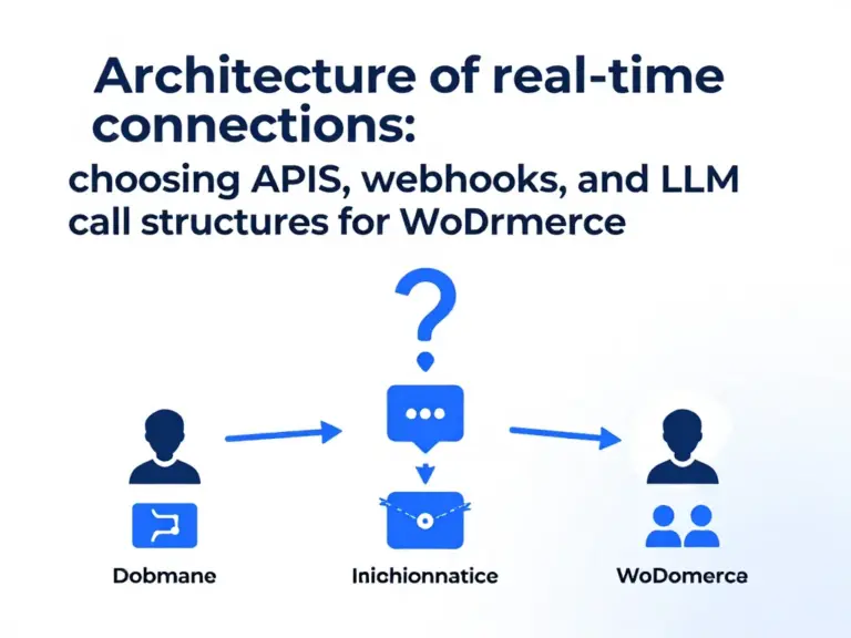 สถาปัตยกรรมการเชื่อมต่อ: วิธีเลือก API, webhook, และโครงสร้างการเรียกโมเดล LLM แบบเรียลไทม์กับ WooCommerce