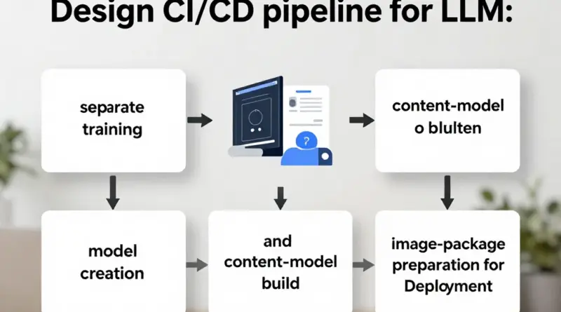 ออกแบบ Pipeline CI/CD สำหรับ LLM: แยกขั้นตอนการเทรน โมเดล การบิลด์คอนเทนต์โมเดล และการเตรียมอิมเมจ/แพ็กเกจเพื่อส่ง deploy