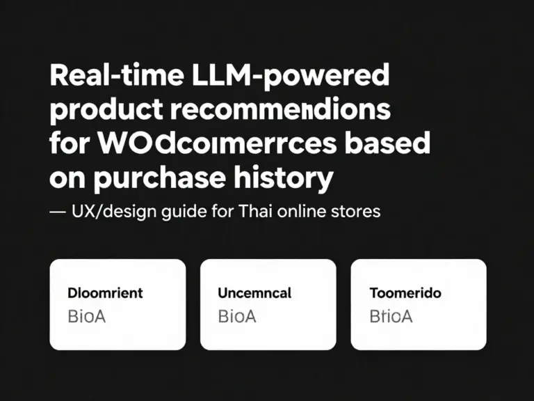 เชื่อม WooCommerce กับ LLM เพื่อแนะนำสินค้าตามประวัติการซื้อแบบทันที: คู่มือการออกแบบและใช้งานสำหรับร้านค้าออนไลน์ในไทย