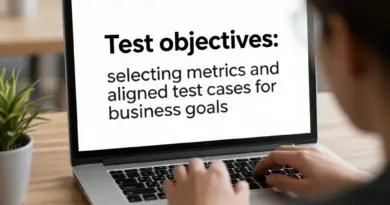 เป้าหมายการทดสอบ (Test Objectives) — เลือกเมตริกและกรณีทดสอบที่สอดคล้องกับโจทย์ธุรกิจ