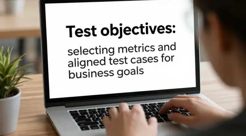 เป้าหมายการทดสอบ (Test Objectives) — เลือกเมตริกและกรณีทดสอบที่สอดคล้องกับโจทย์ธุรกิจ